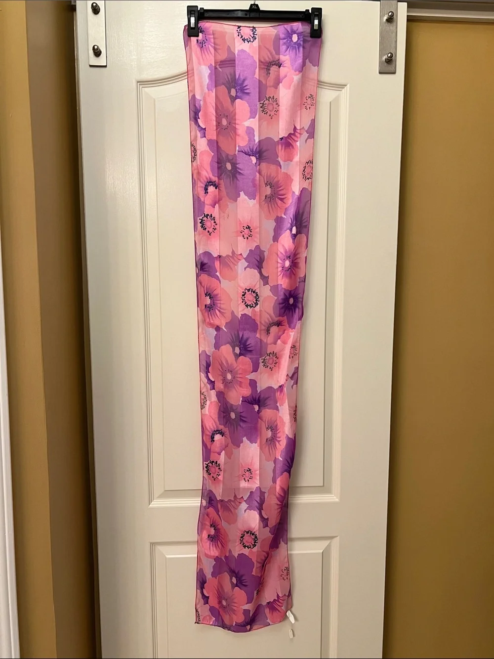 Pink & Purple Floral Oblong Scarf